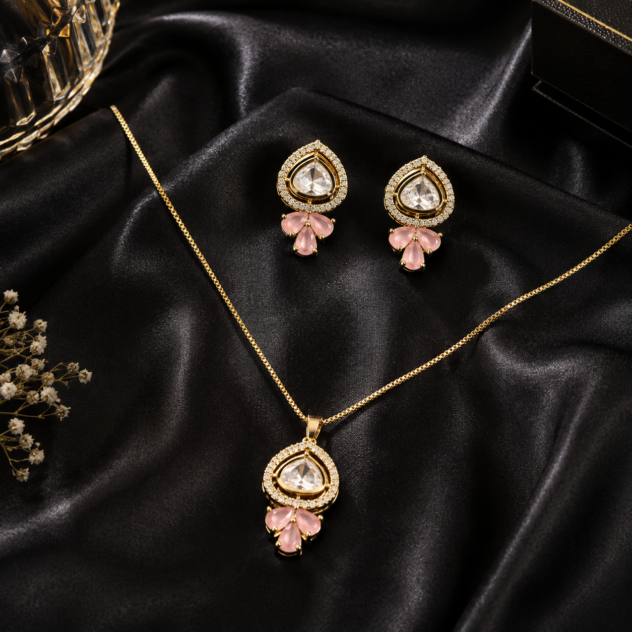 Blush Blossom Pendant Set