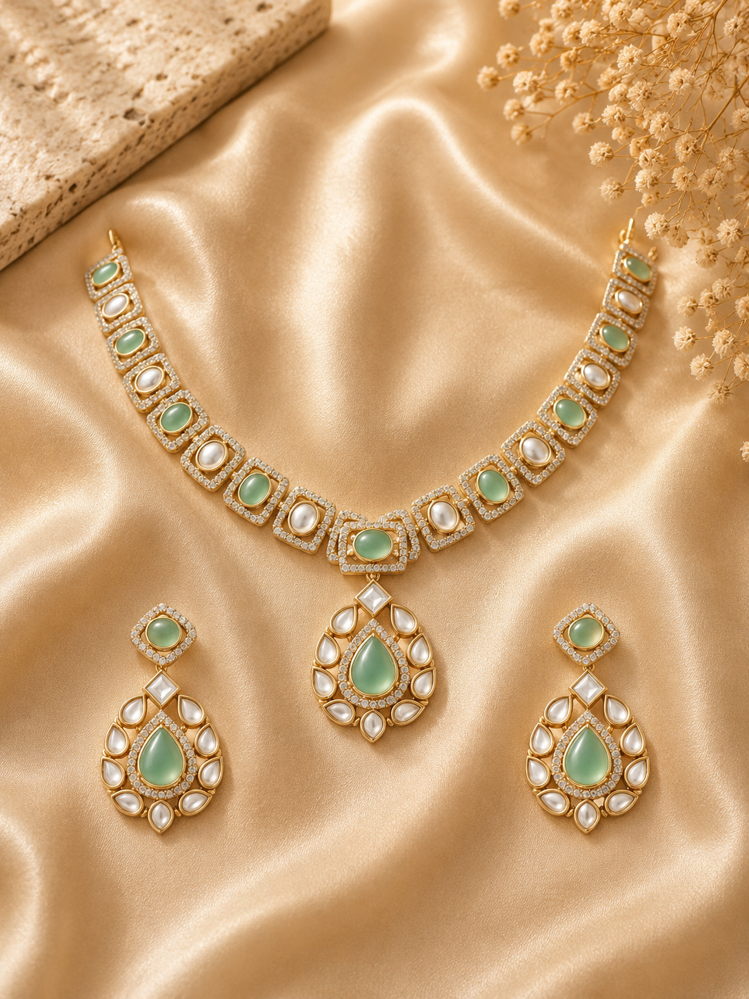 Celeste Mint Necklace Set