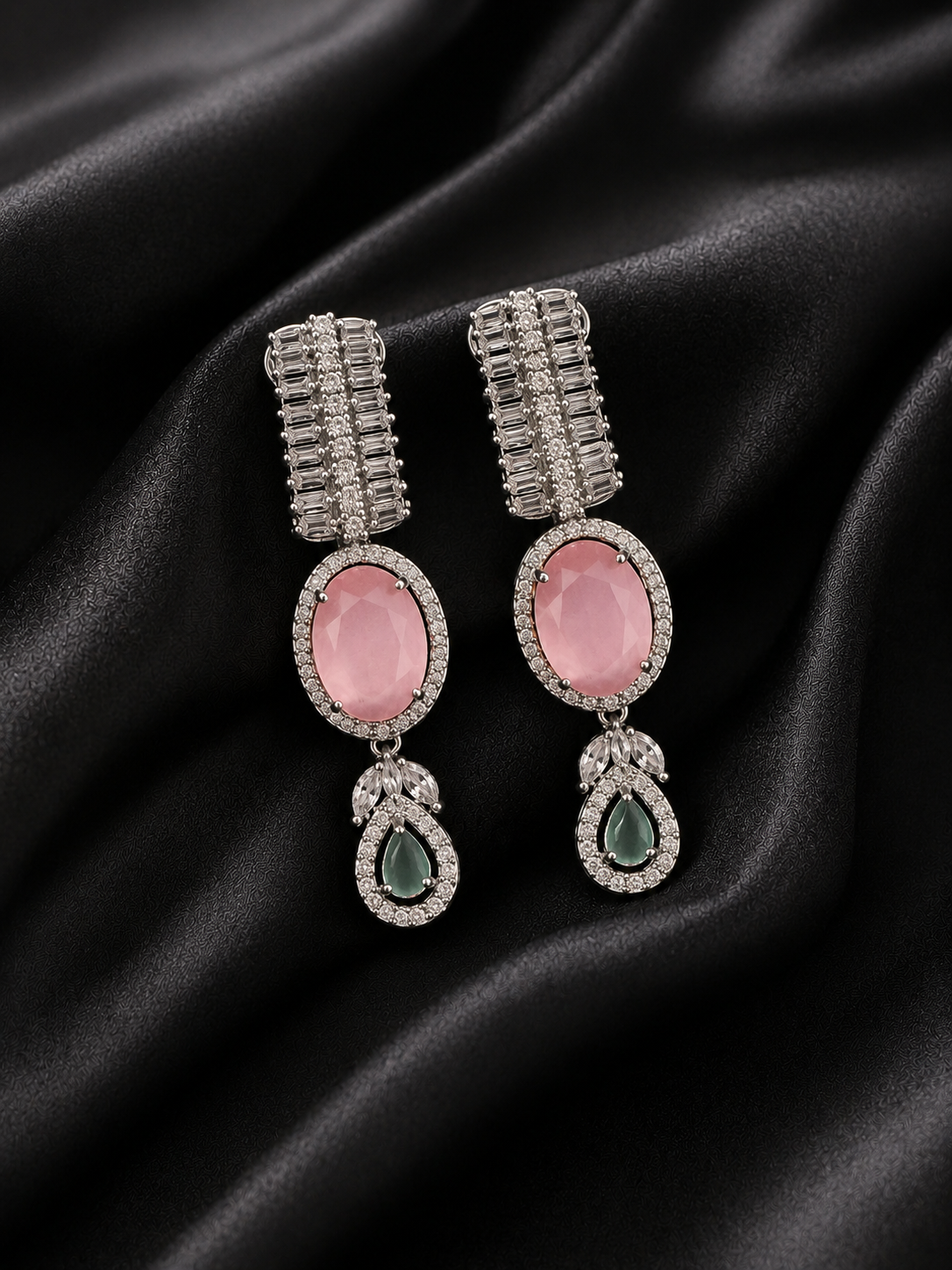 Blush Emerald Drop Earrings