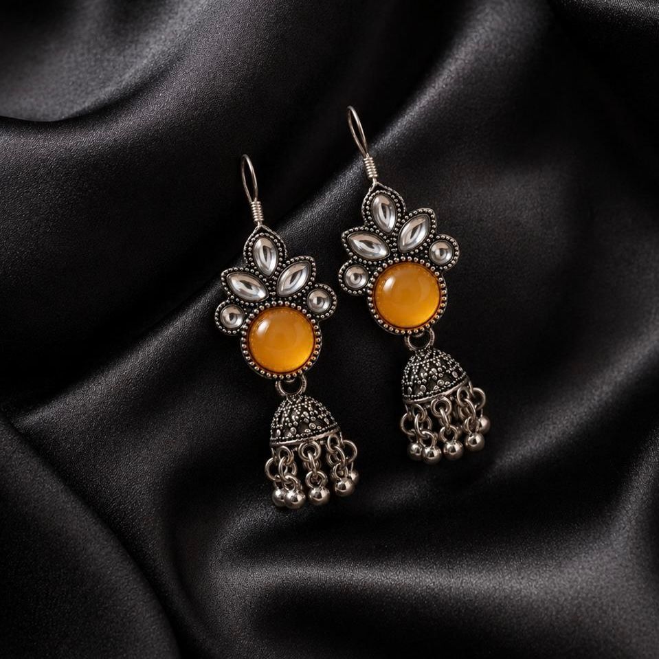Amber Glow Jhumkas