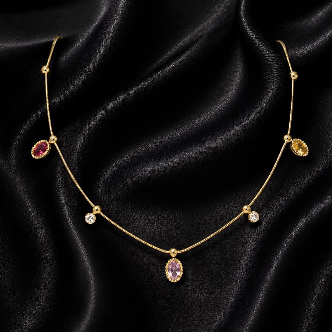 Aurora Gem Charm Necklace
