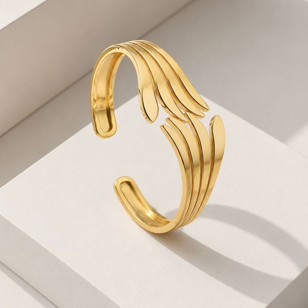 Golden Wave Cuff Bracelet