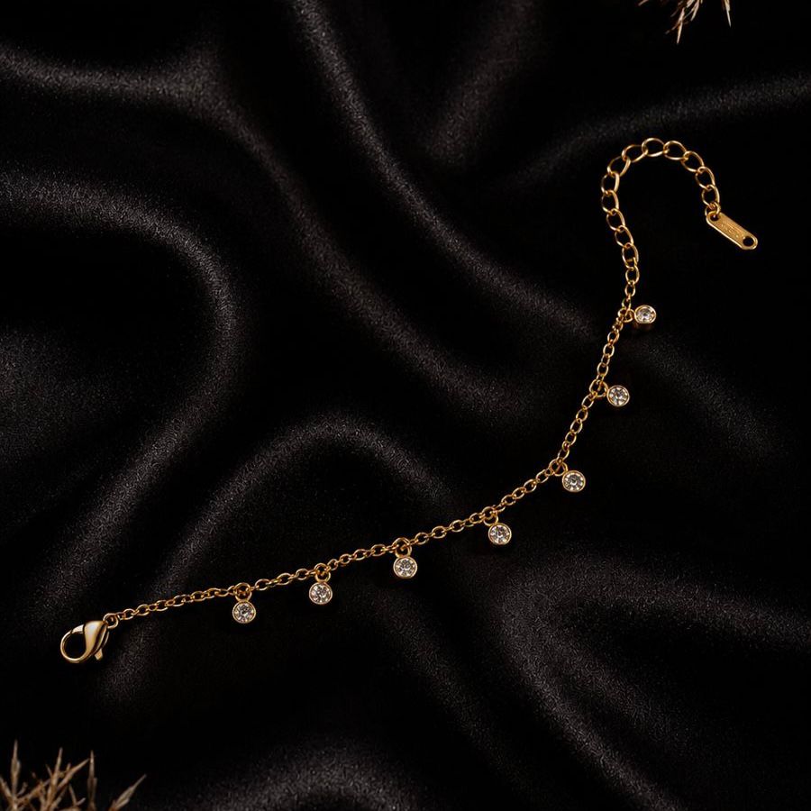Crystal Drop Charm Bracelet