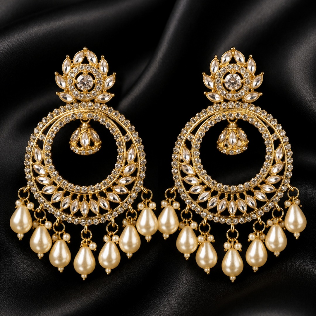 Pearl Royale Chandbali Earrings