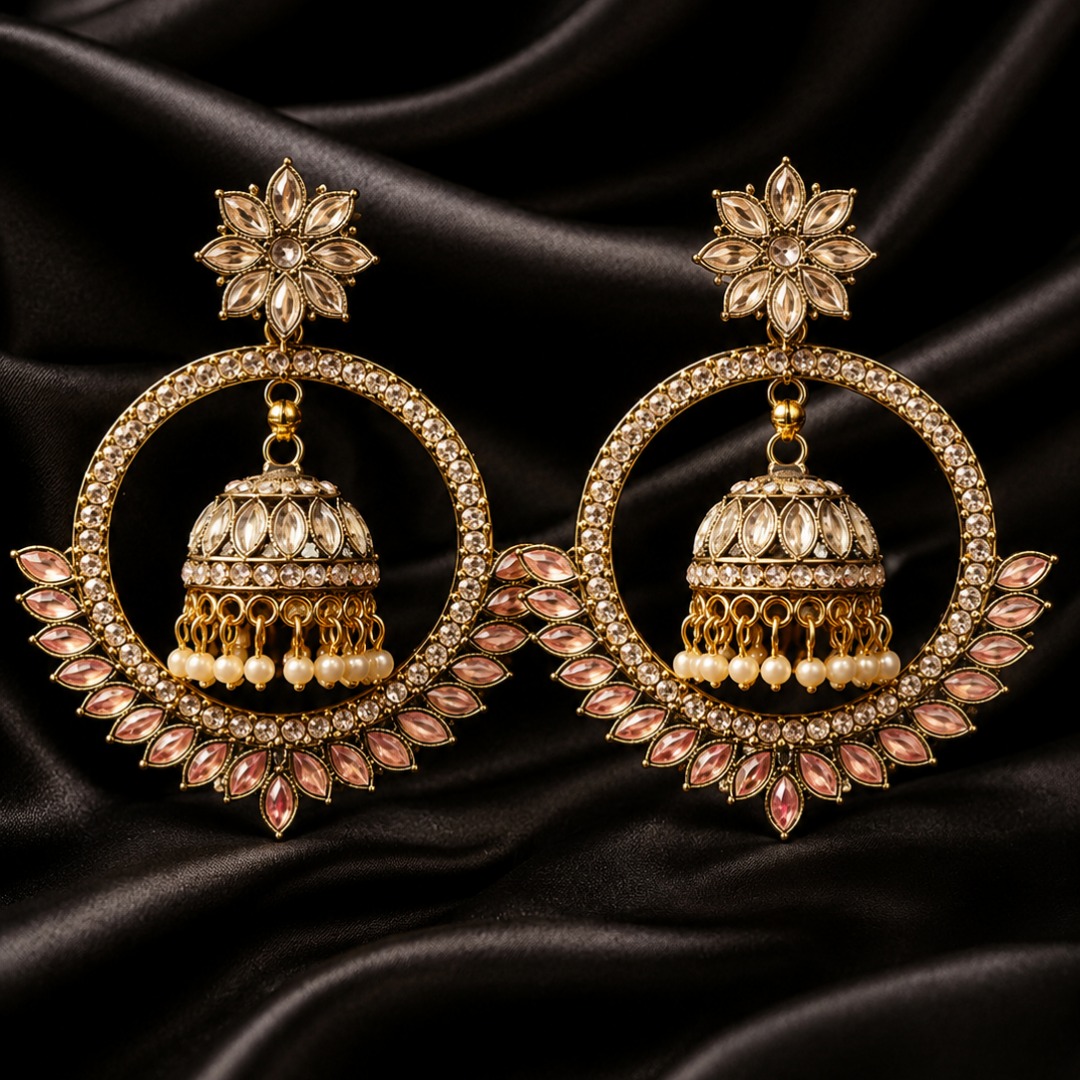 Blossom Jhumka Statement Earrings