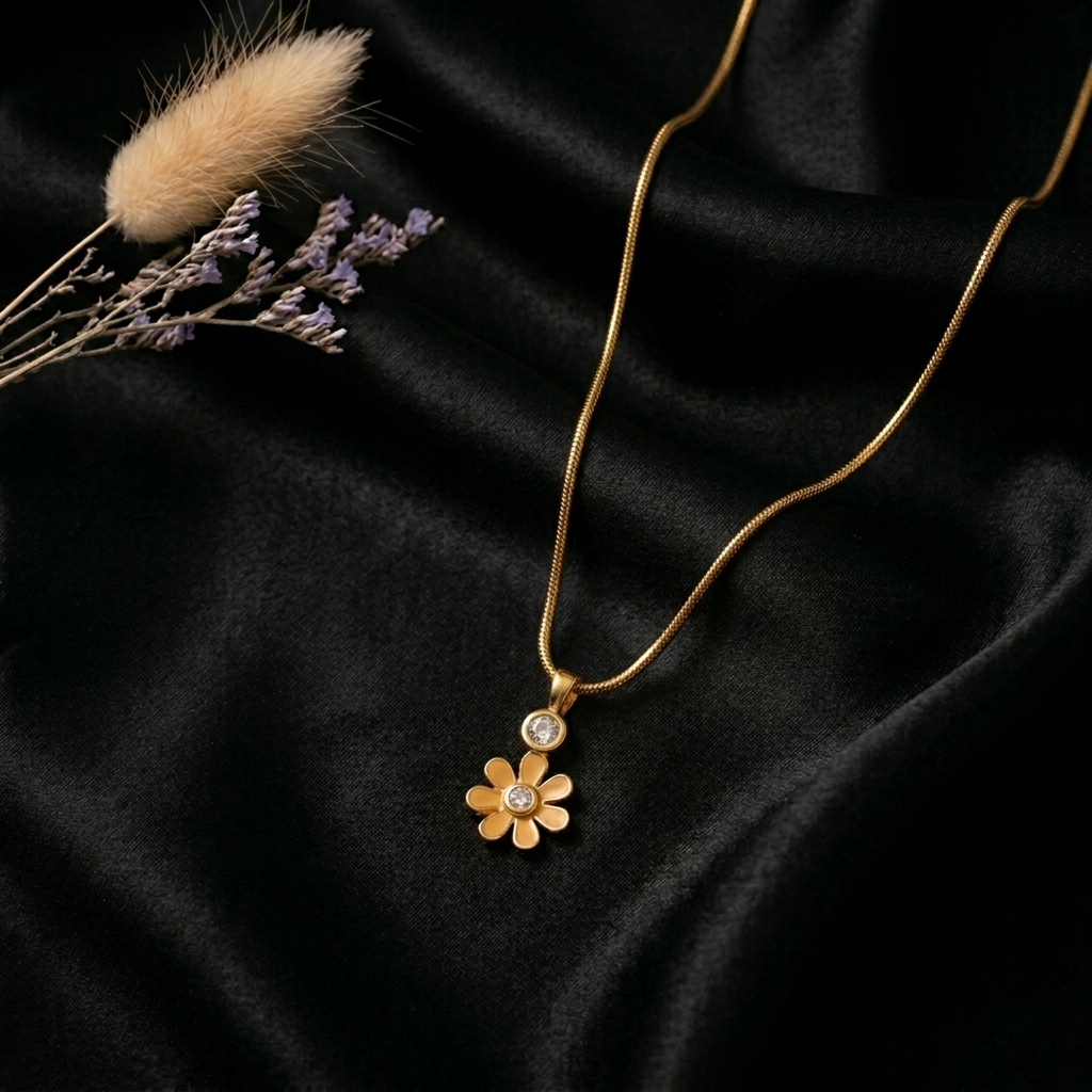 Golden Bloom Pendant Necklace